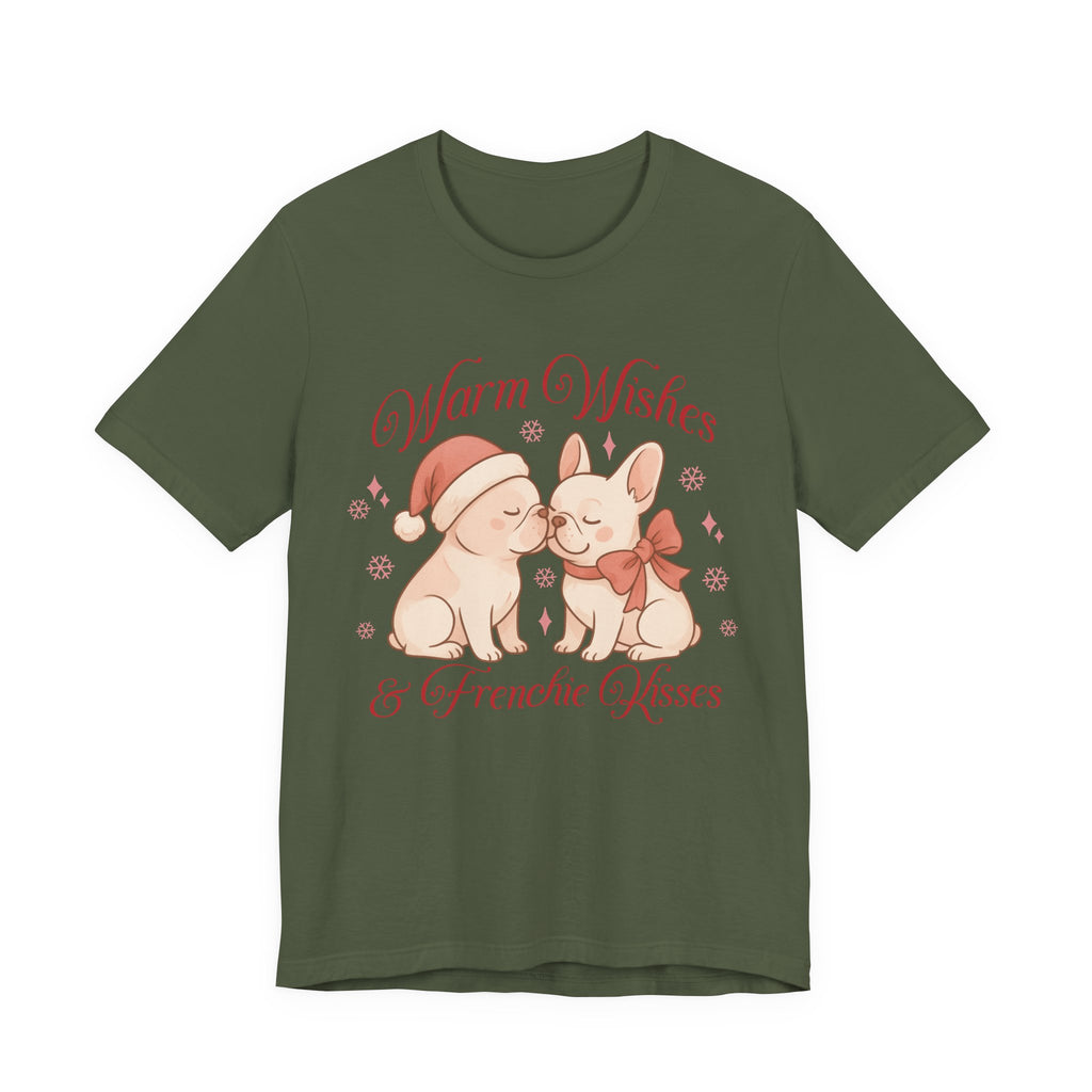 Warm Wishes & Frenchie Kisses Christmas Tee