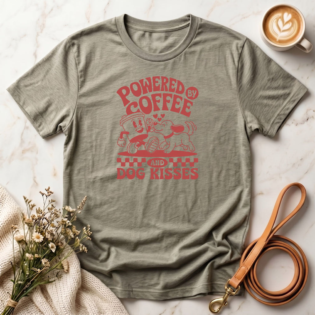 Powered by Coffee and Dog Kisses Tee