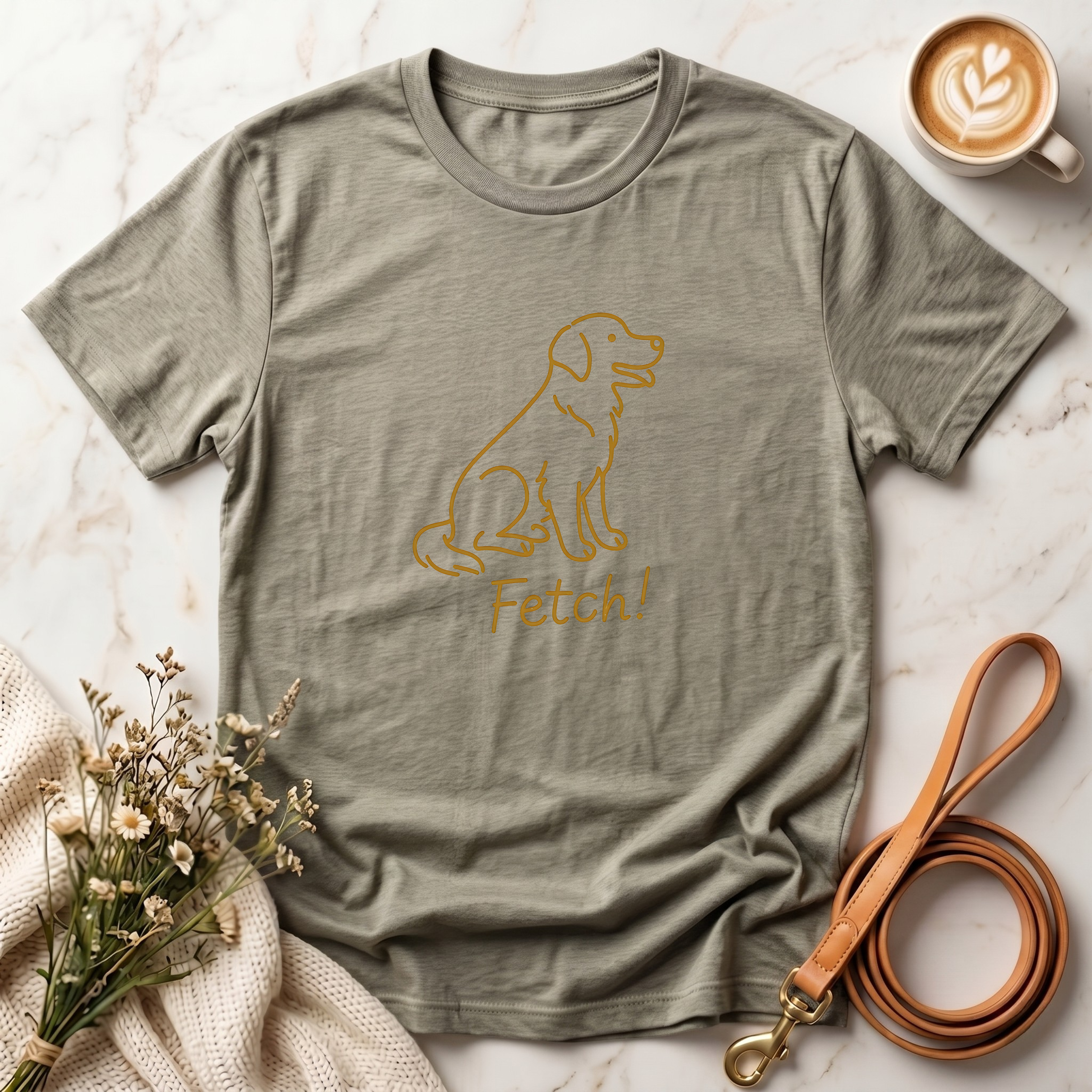 Line art Labrador Fetch! Tee
