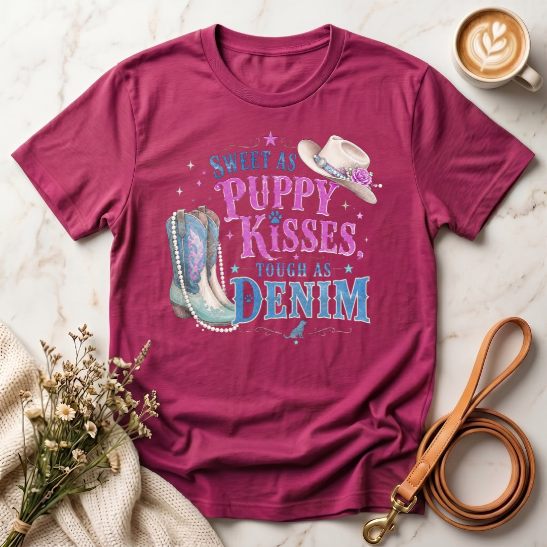 Sweet as Puppy Kisses Tough as Denim Tee