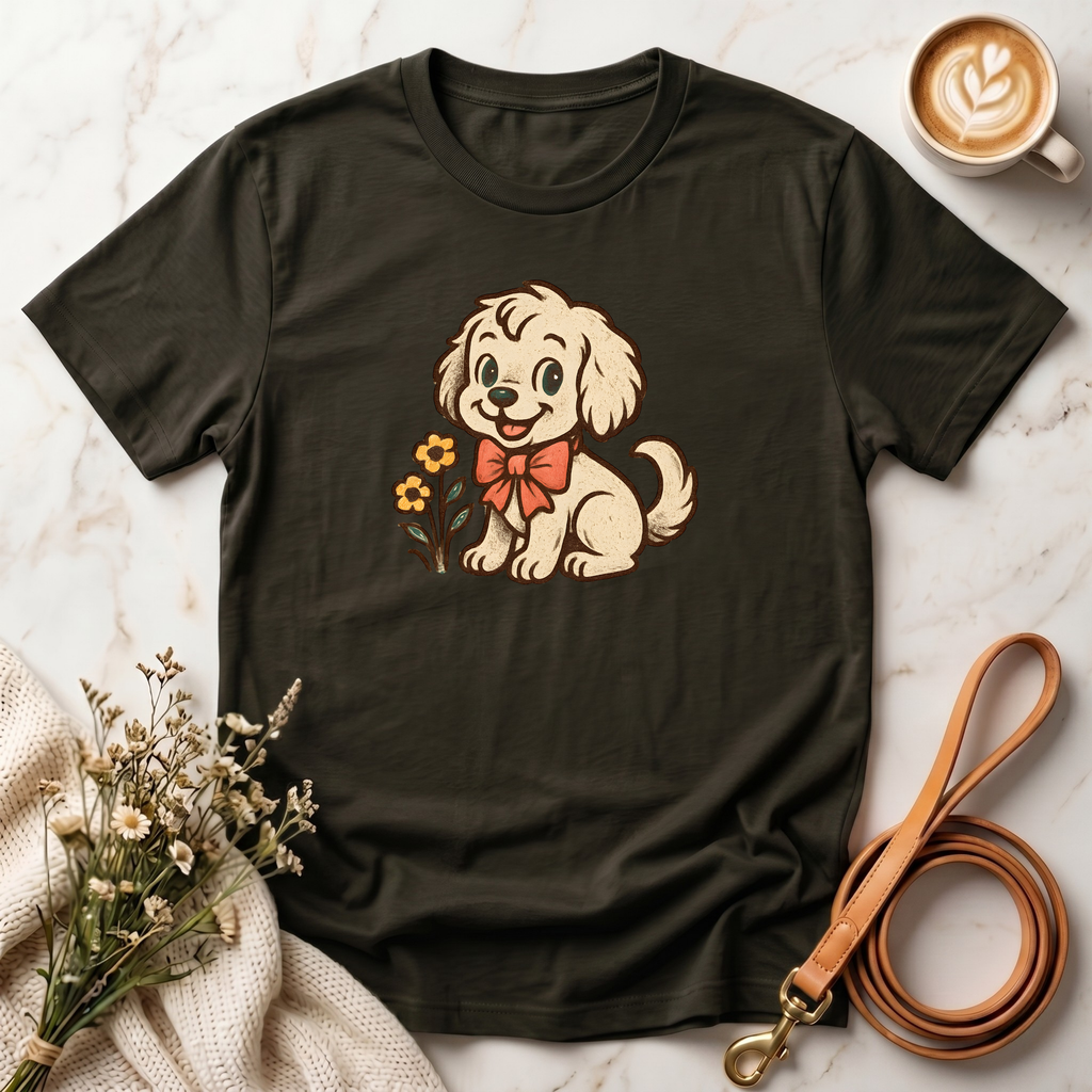 Retro Cute Puppy Tee