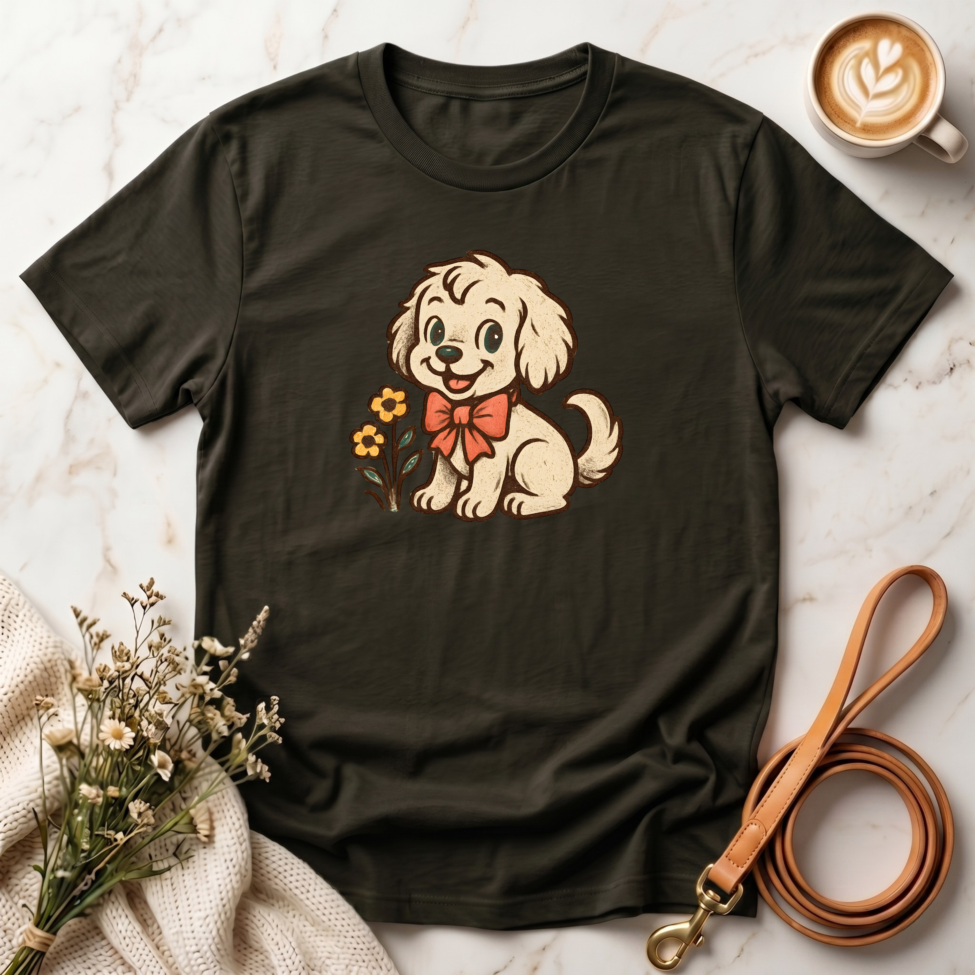 Retro Cute Puppy Tee