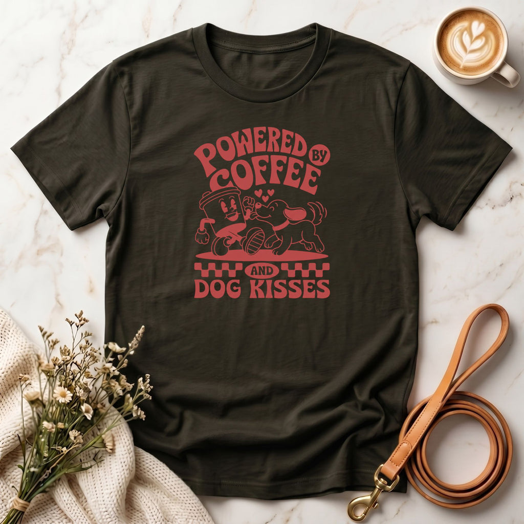 Powered by Coffee and Dog Kisses Tee