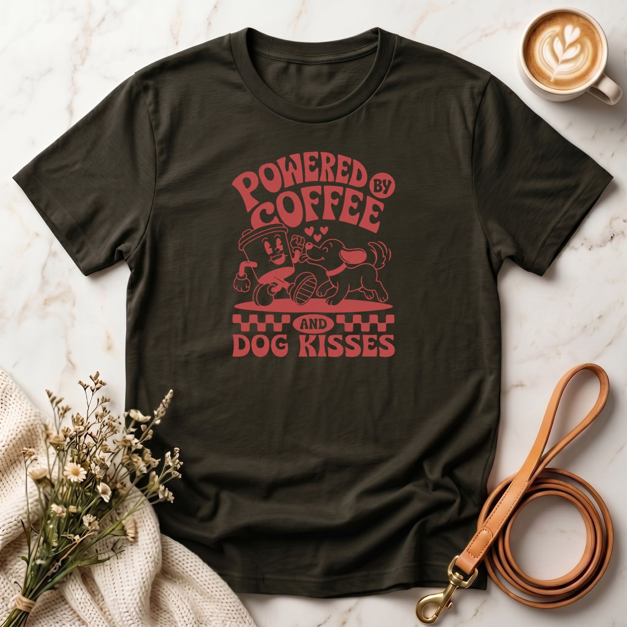 Powered by Coffee and Dog Kisses Tee