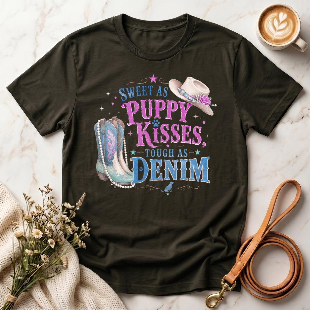 Sweet as Puppy Kisses Tough as Denim Tee