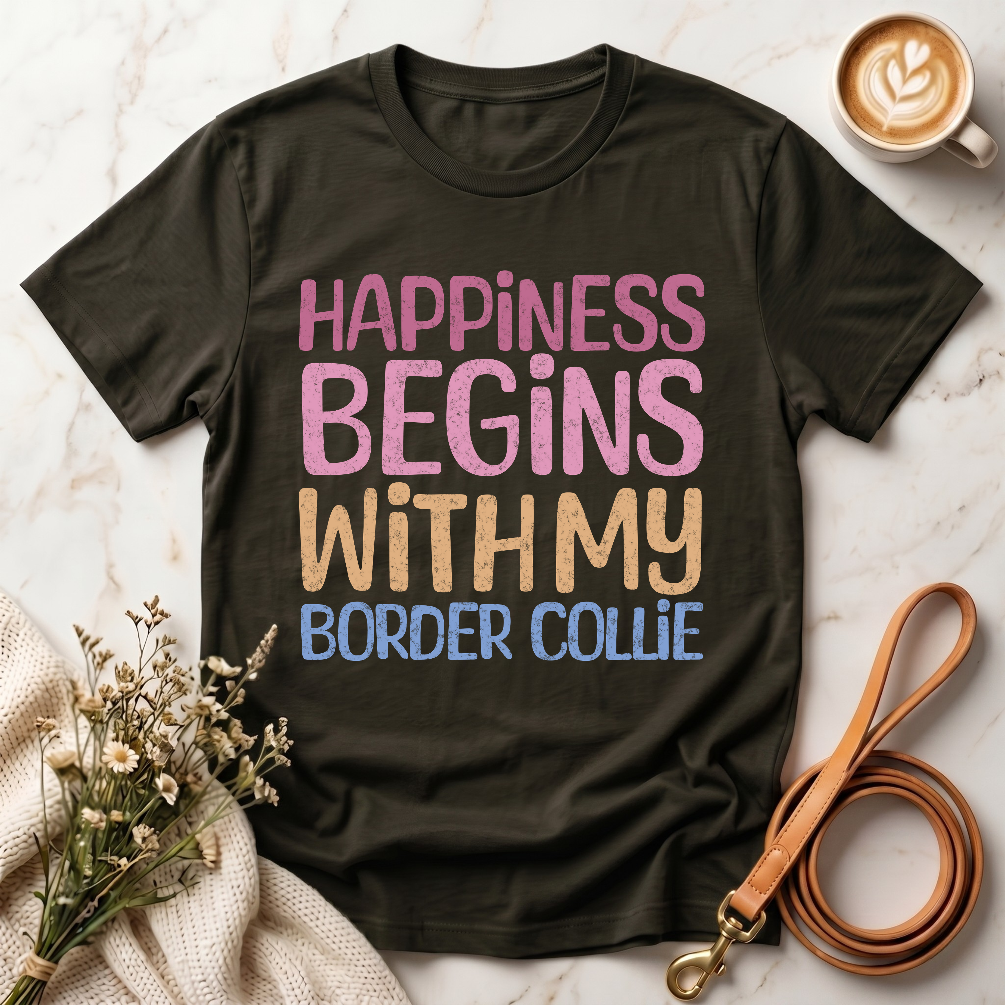 Happiness Begins With My Border Collie Tee