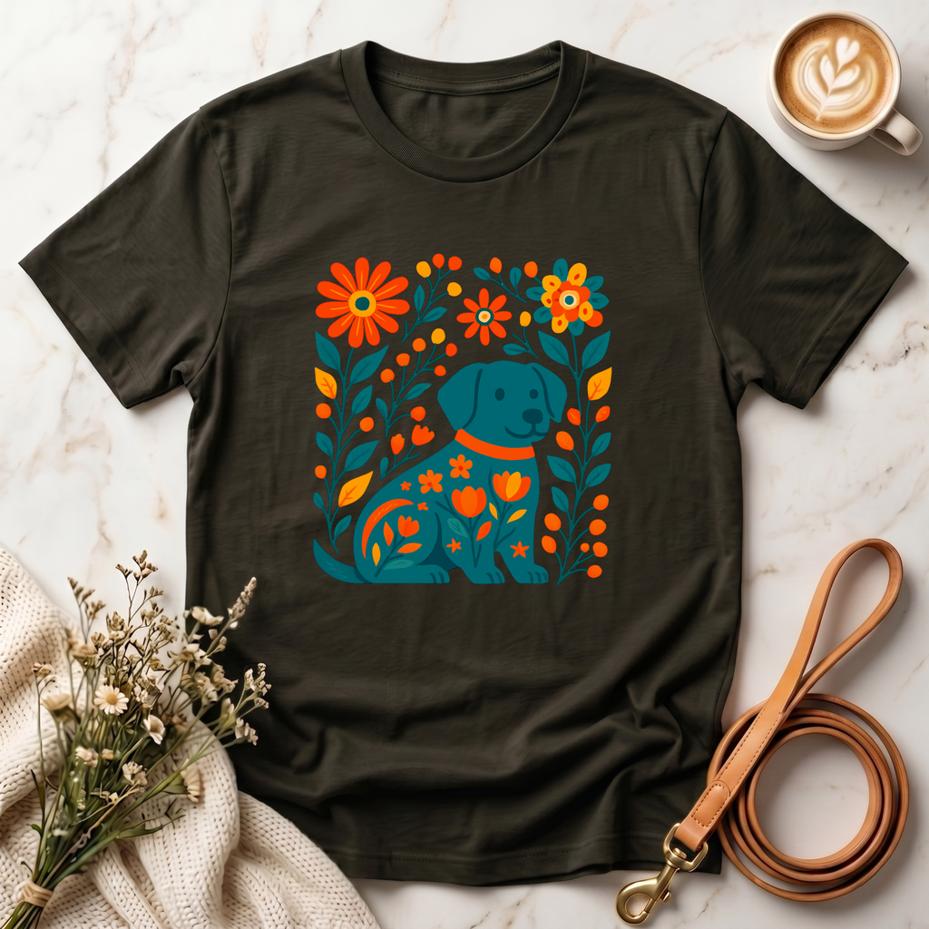 Floral Puppy Tee