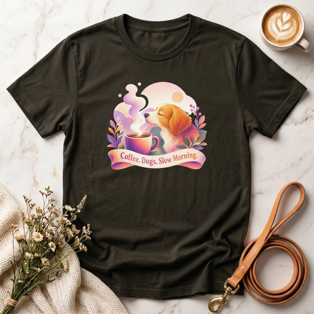 Coffee, Dogs, Slow Mornings Tee