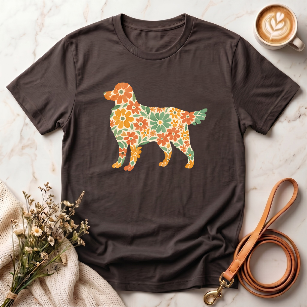 Floral Golden Retriever Tee