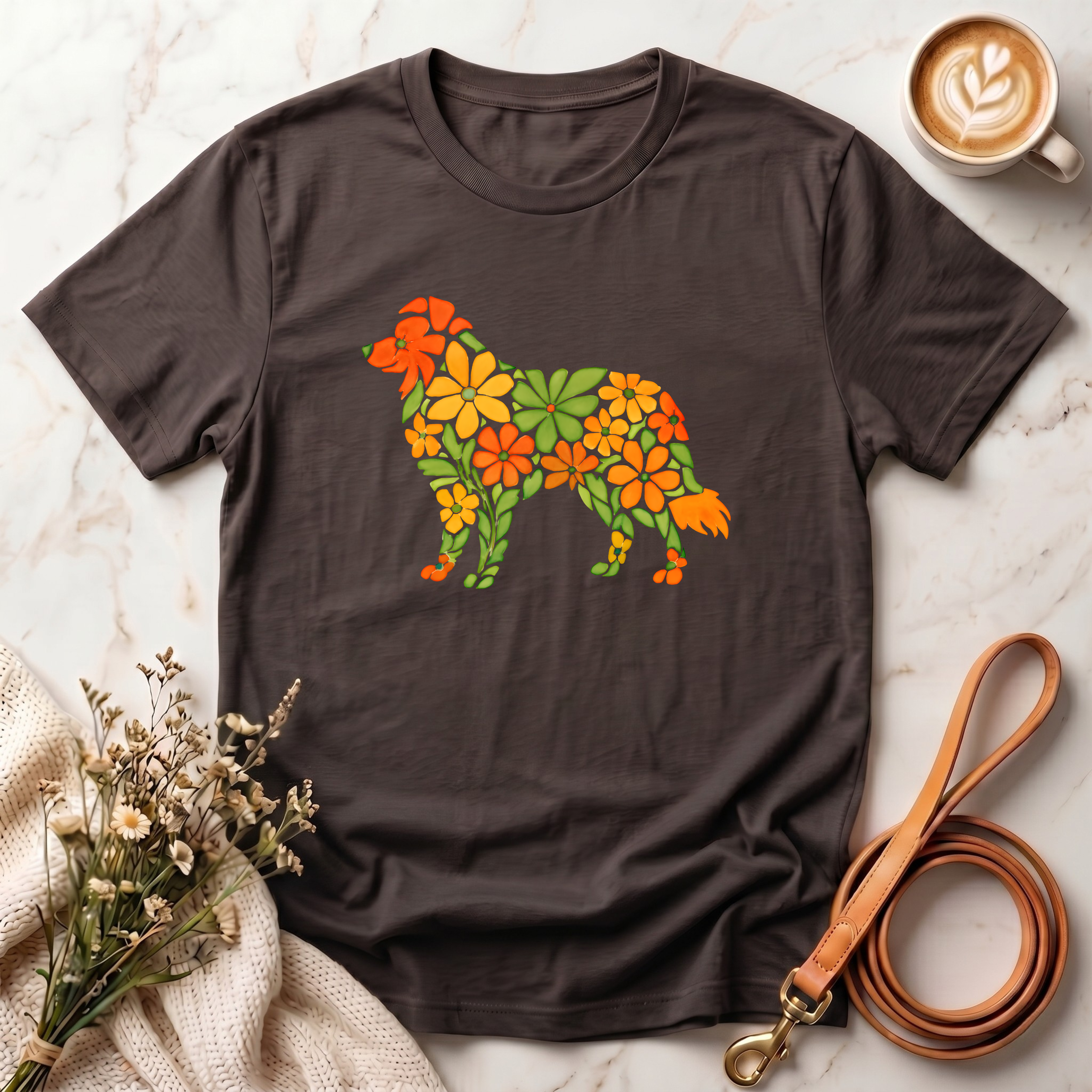 Floral Border Collie Tee