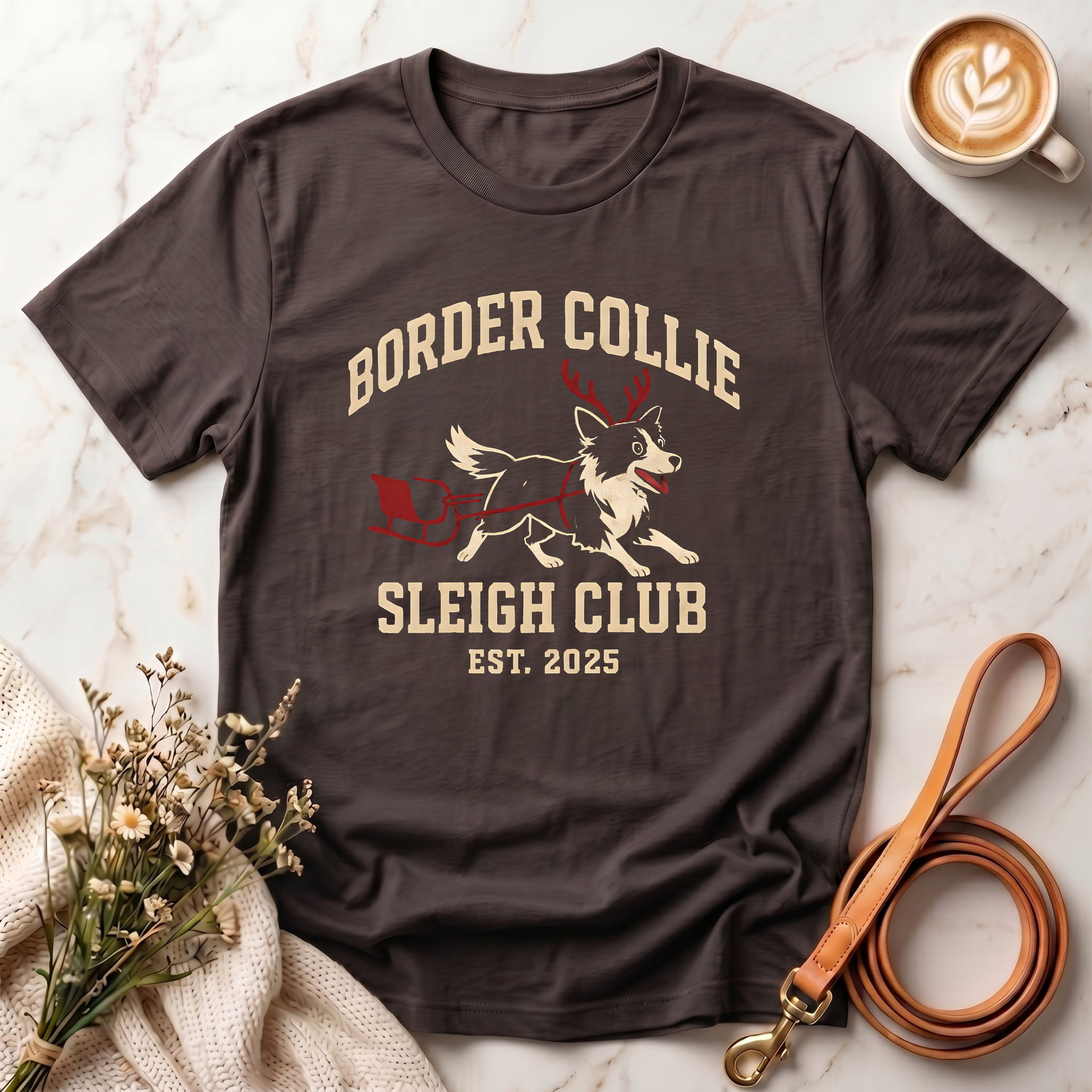 Border Collie Sleigh Club Tee