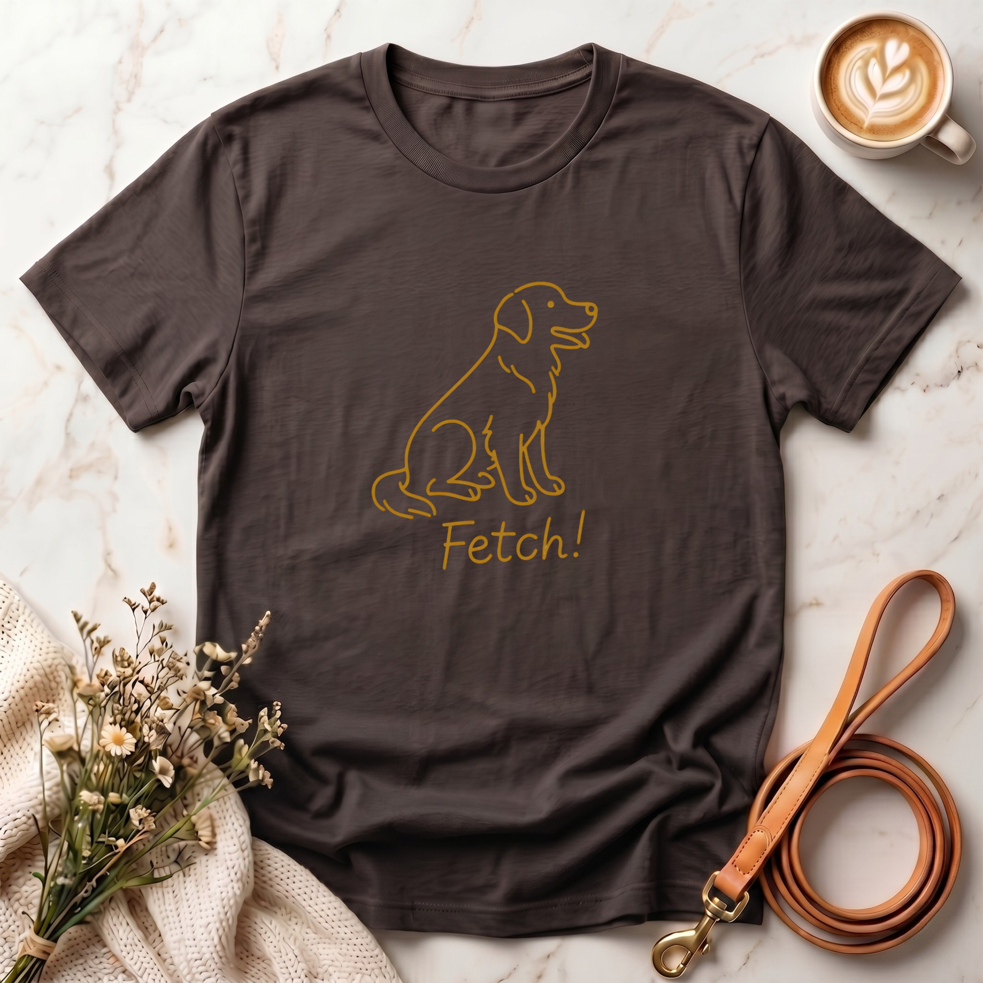 Line art Labrador Fetch! Tee