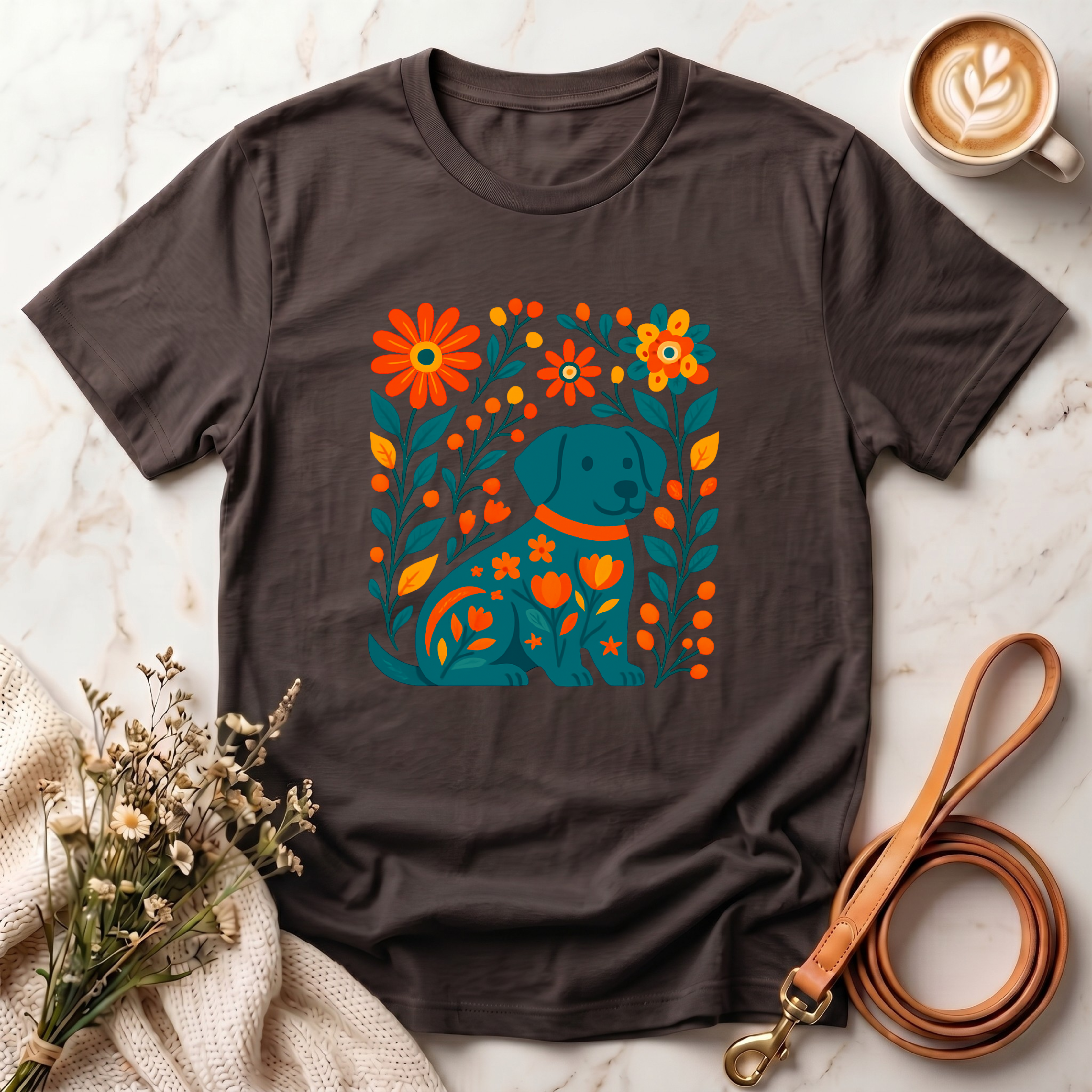 Floral Puppy Tee