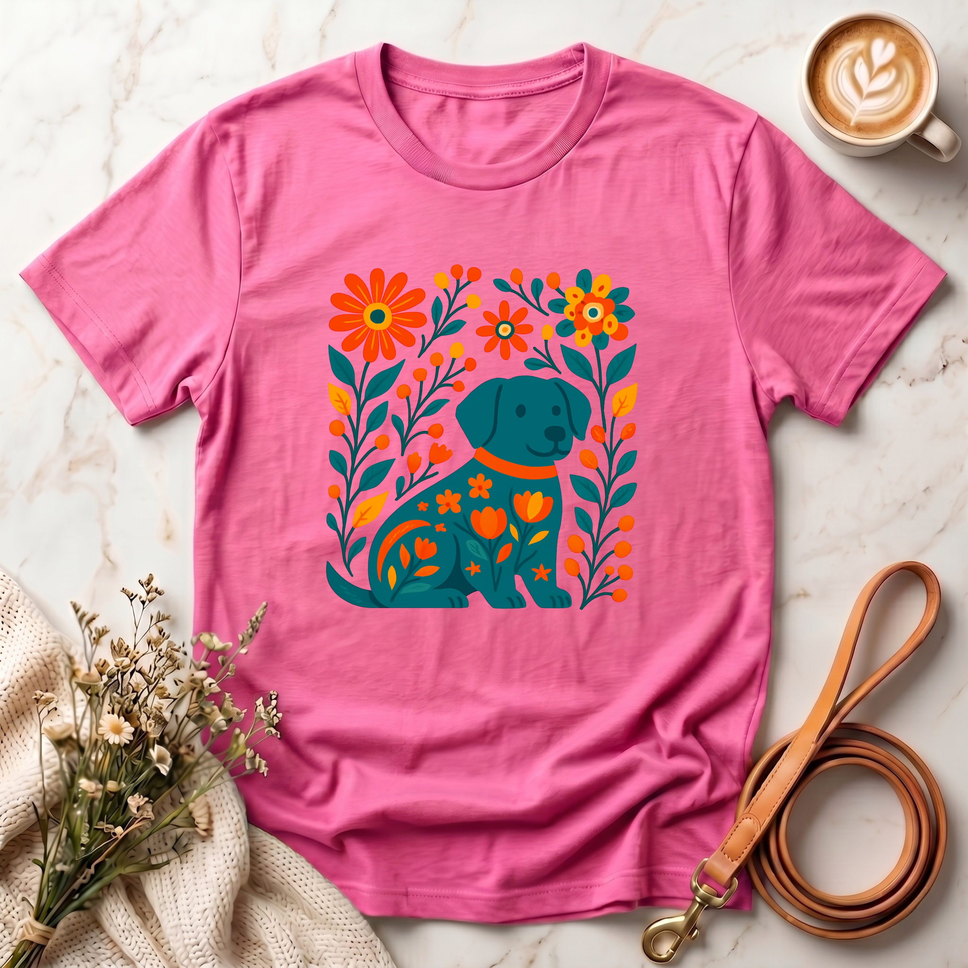 Floral Puppy Tee