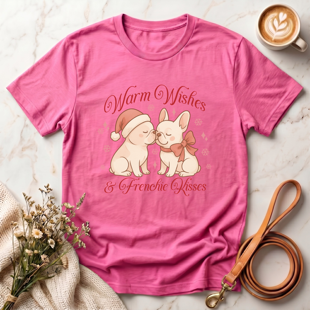 Warm Wishes & Frenchie Kisses Christmas Tee