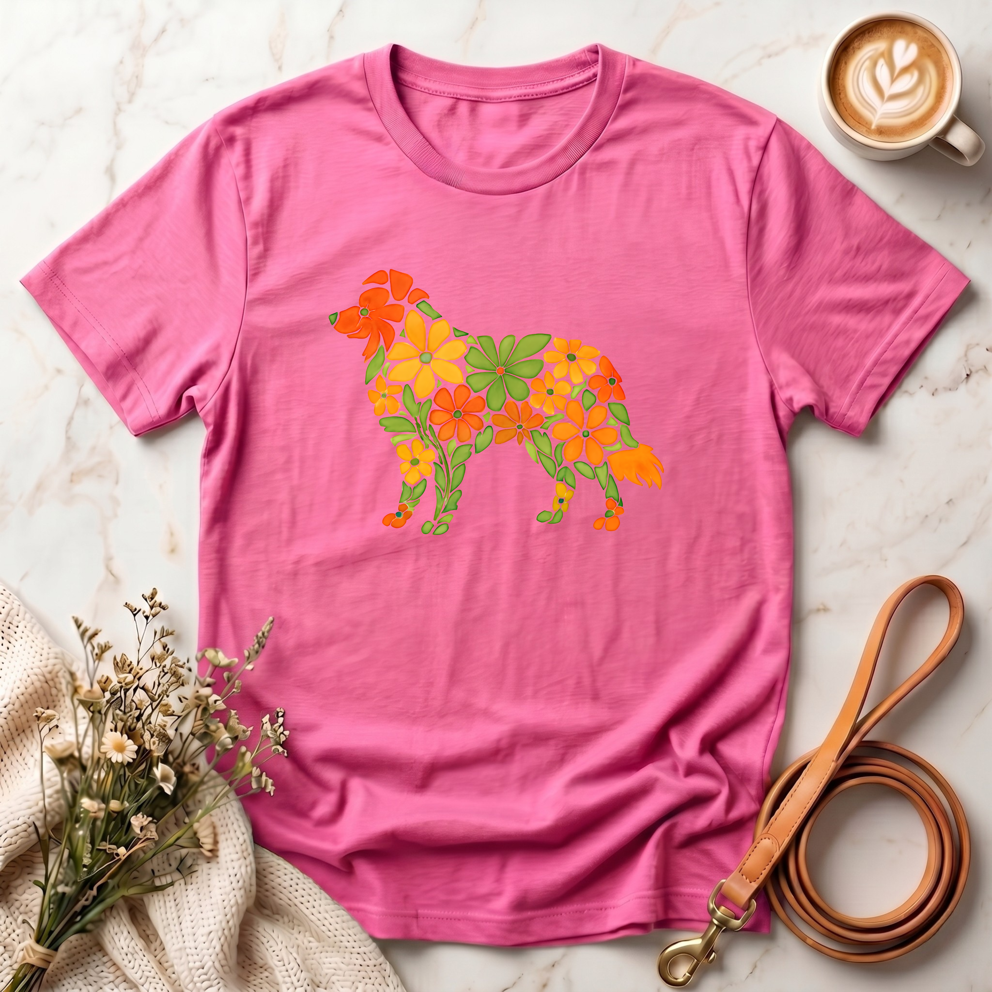 Floral Border Collie Tee