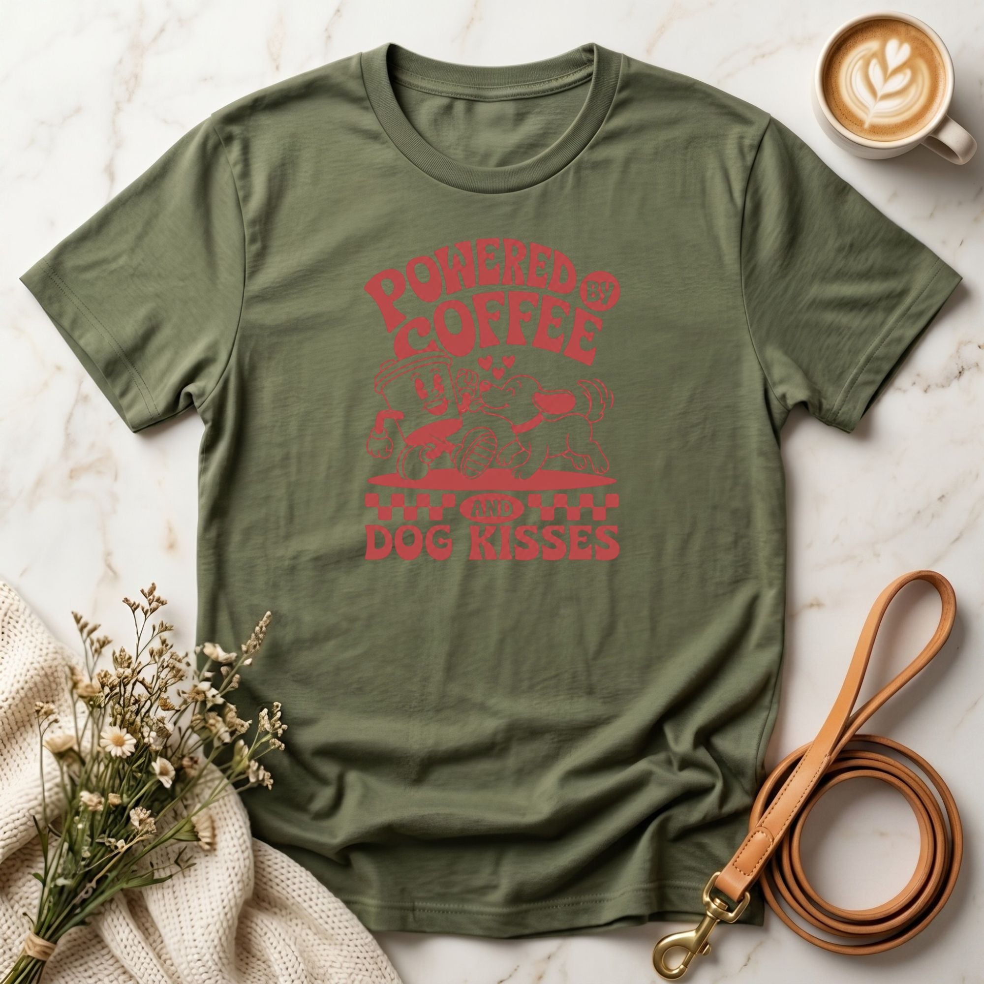 Powered by Coffee and Dog Kisses Tee
