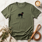 Simple Labrador Retriever with Japanese writing Tee