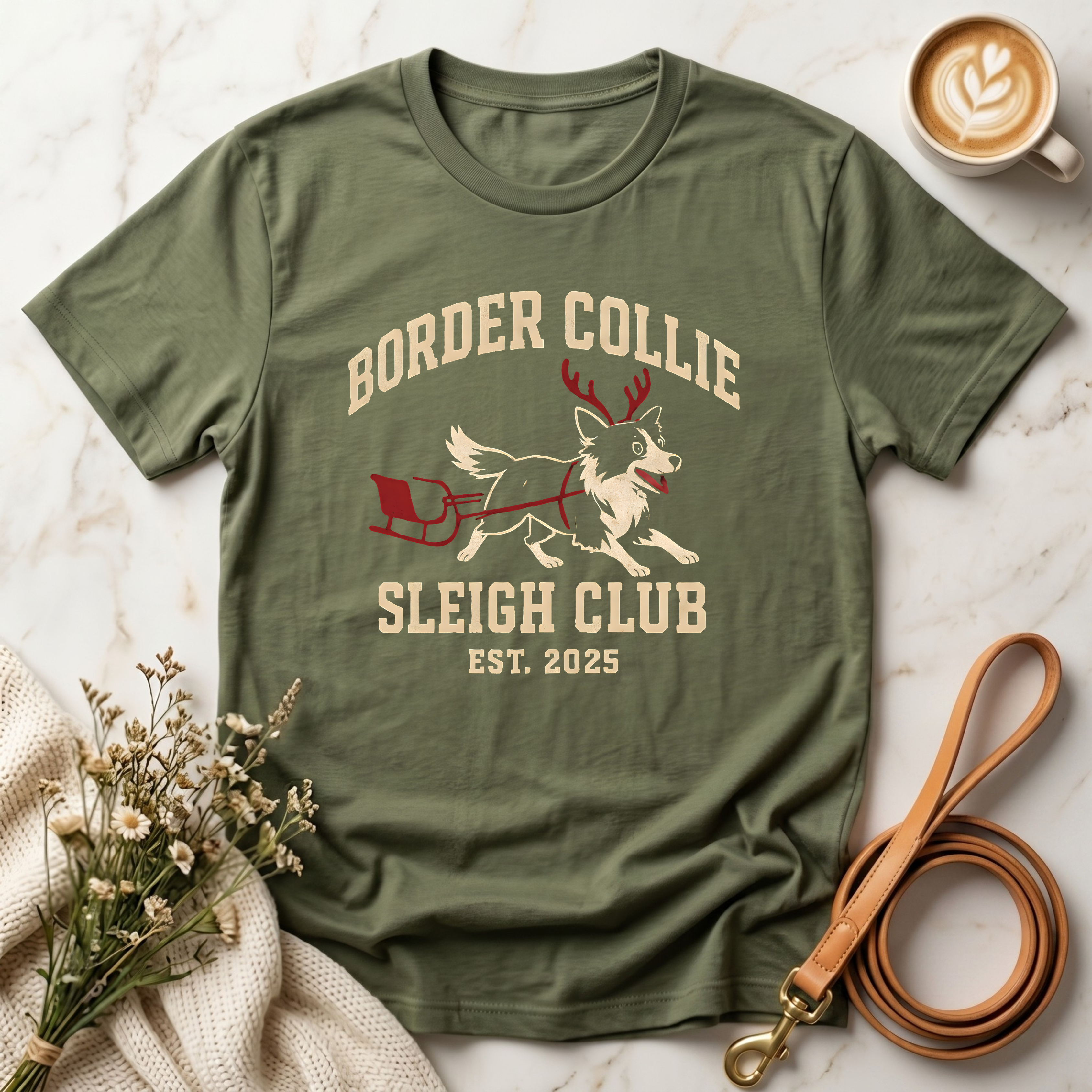 Border Collie Sleigh Club Tee