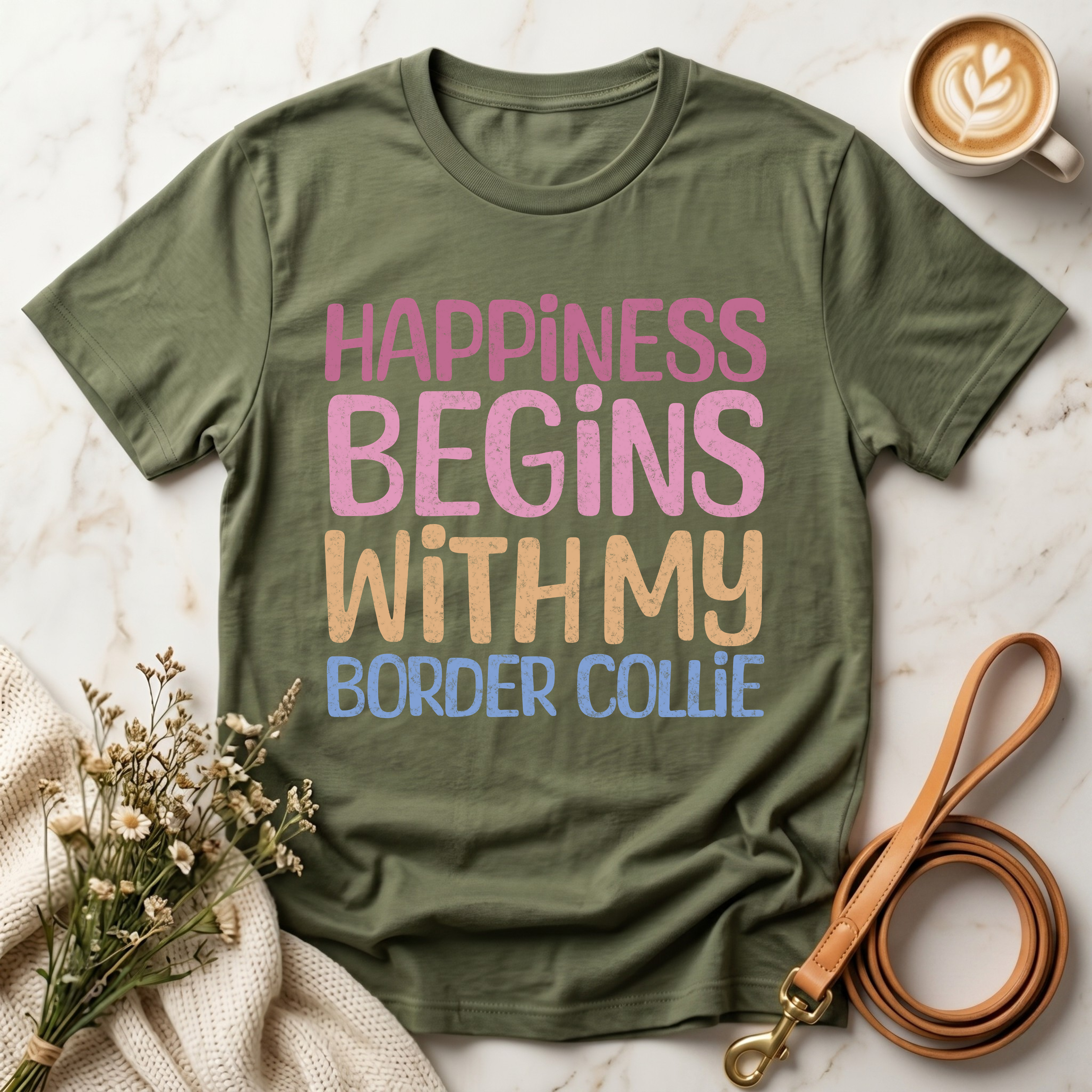 Happiness Begins With My Border Collie Tee
