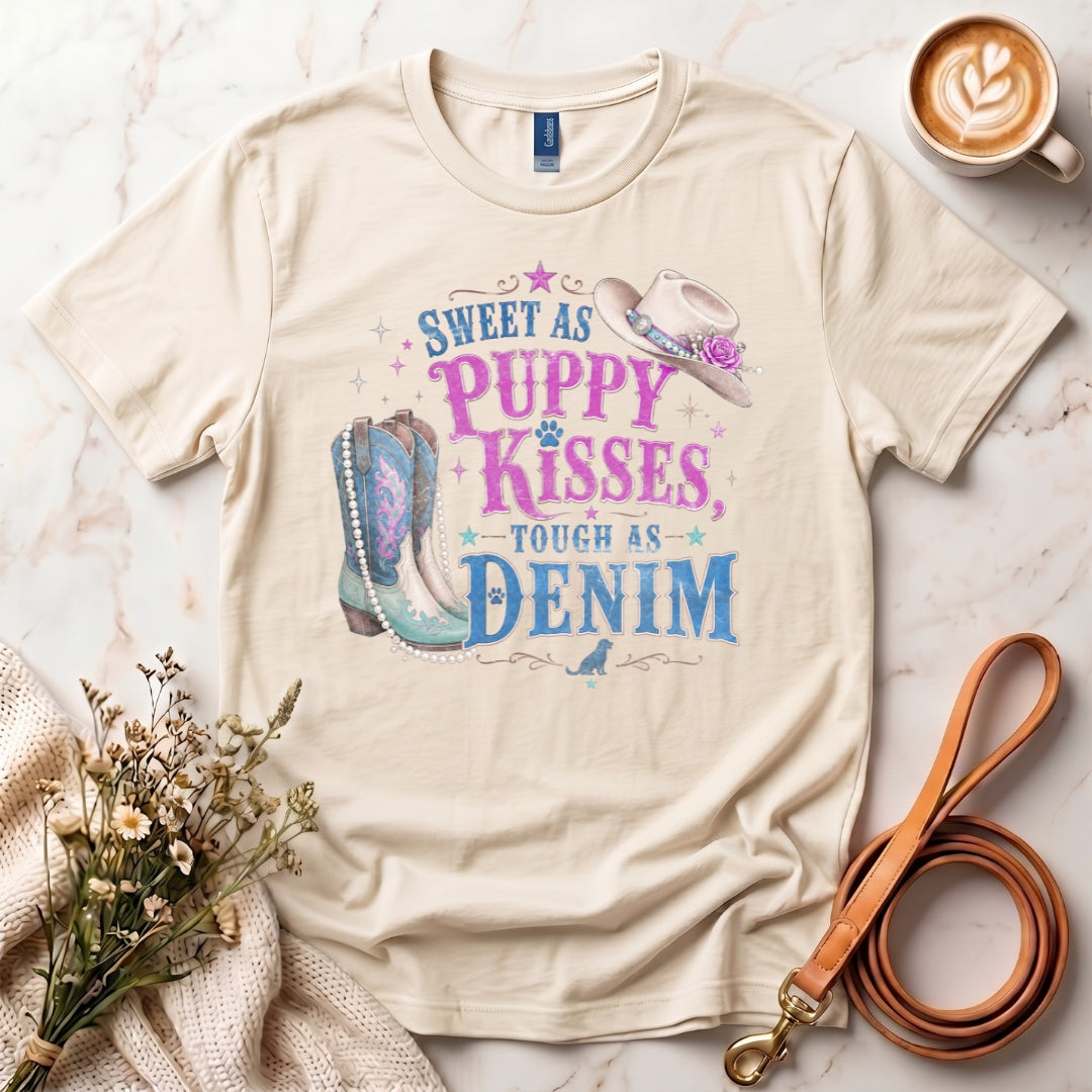 Sweet as Puppy Kisses Tough as Denim Tee