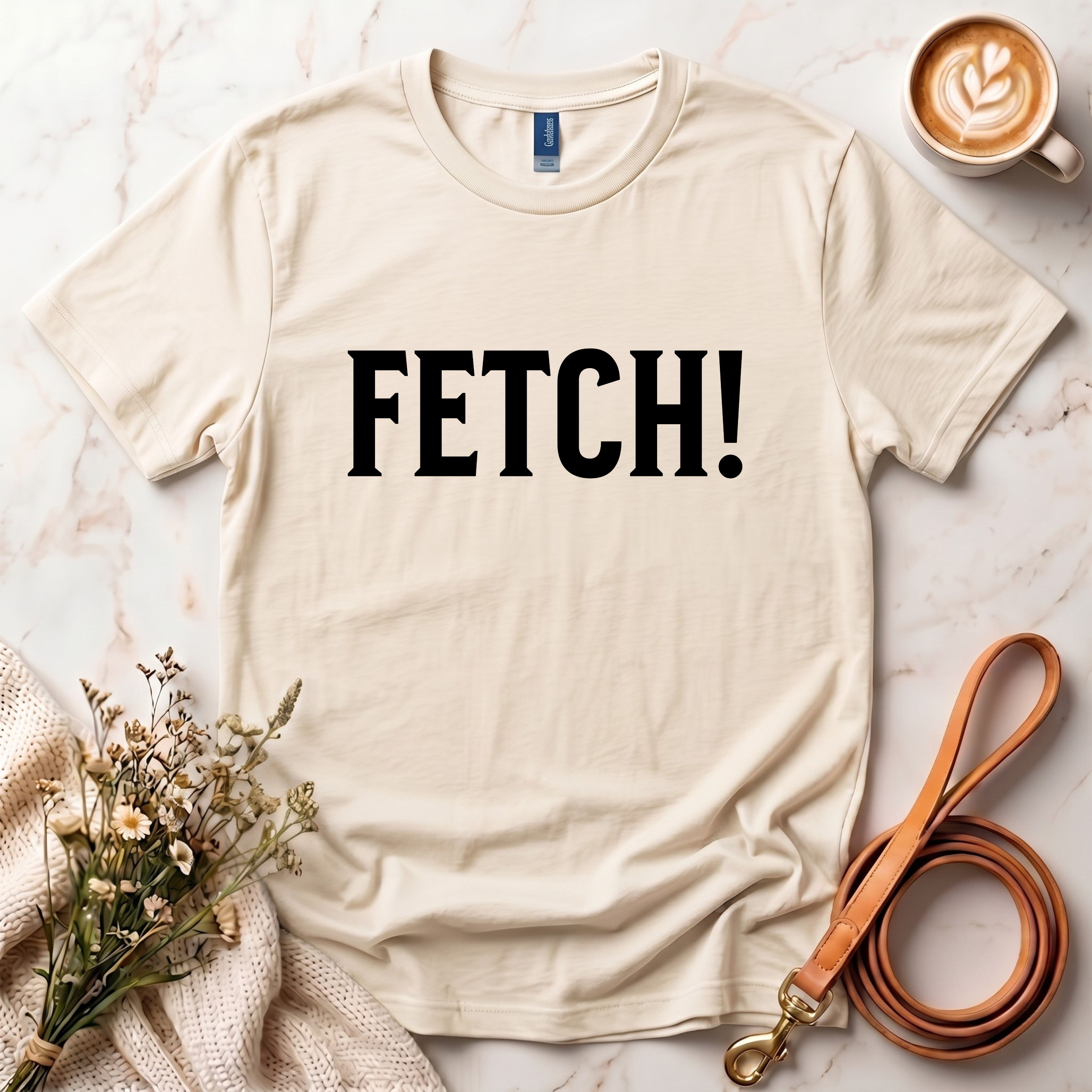 Fetch! Tee in Black letters
