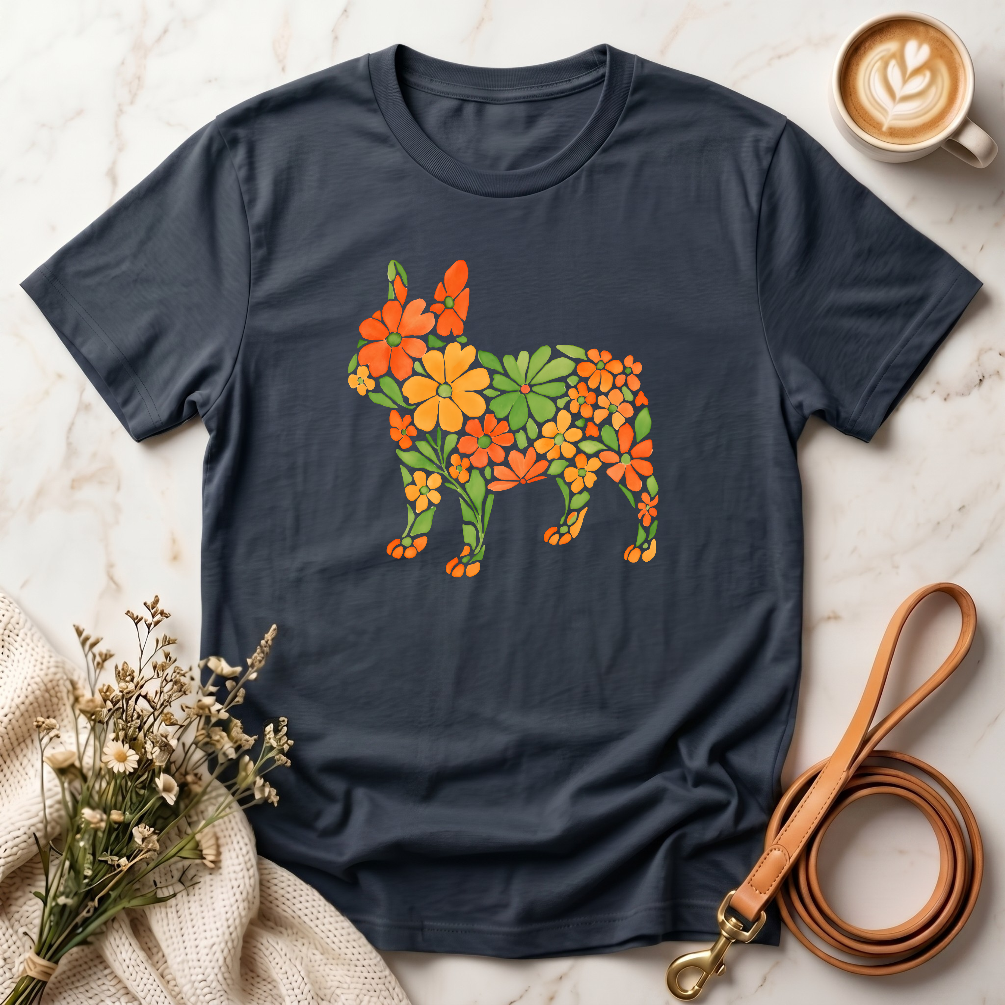 Floral French Bulldog Tee
