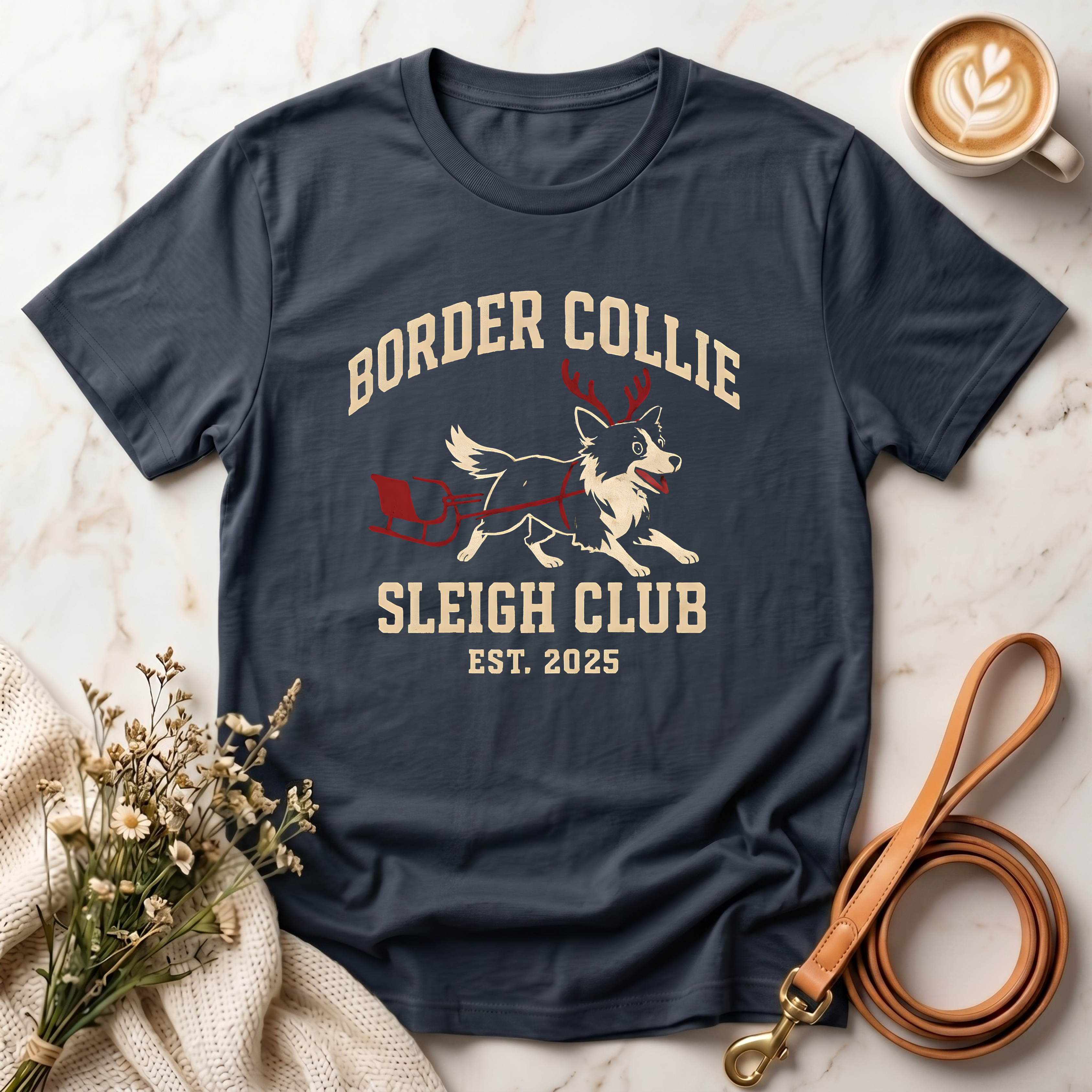 Border Collie Sleigh Club Tee