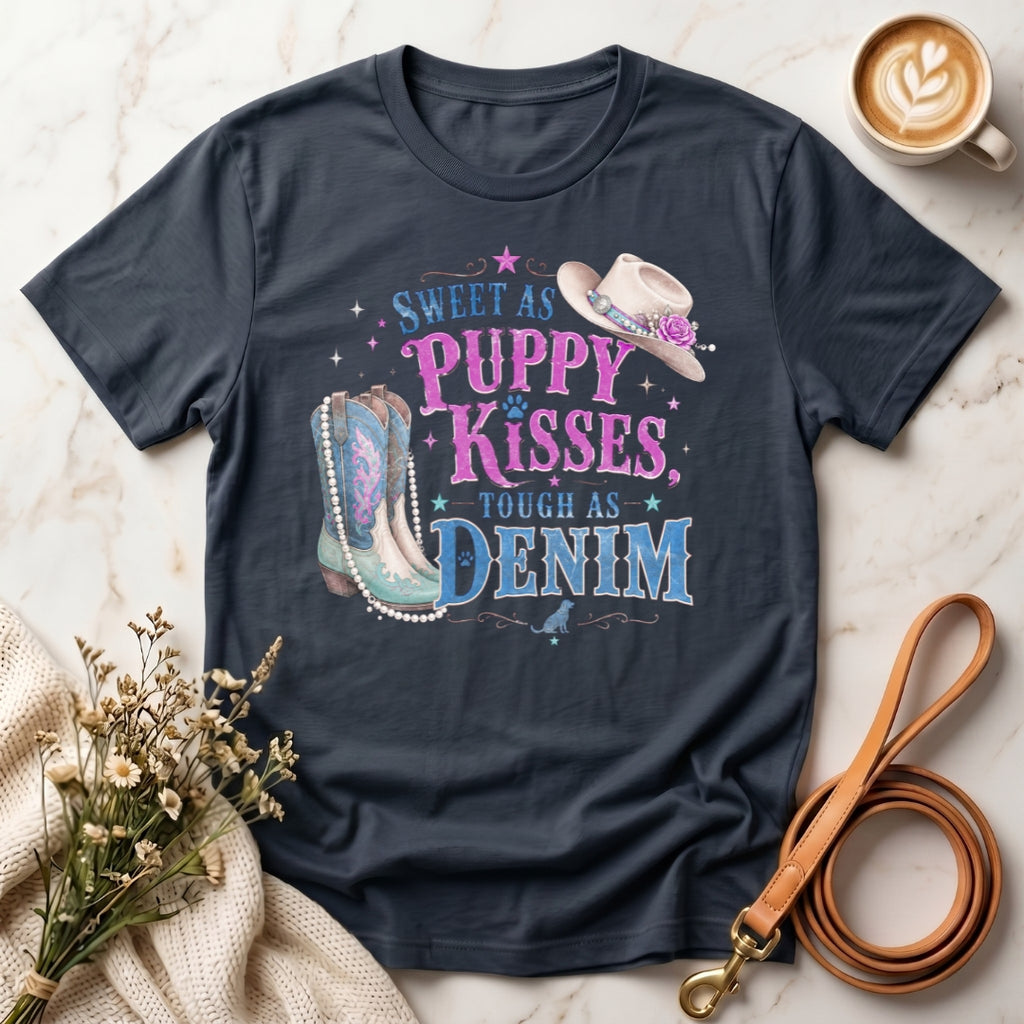 Sweet as Puppy Kisses Tough as Denim Tee