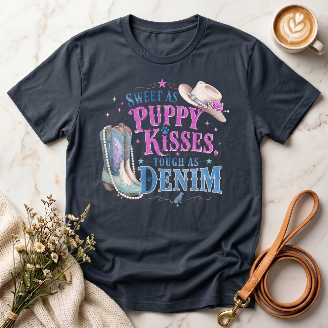 Sweet as Puppy Kisses Tough as Denim Tee