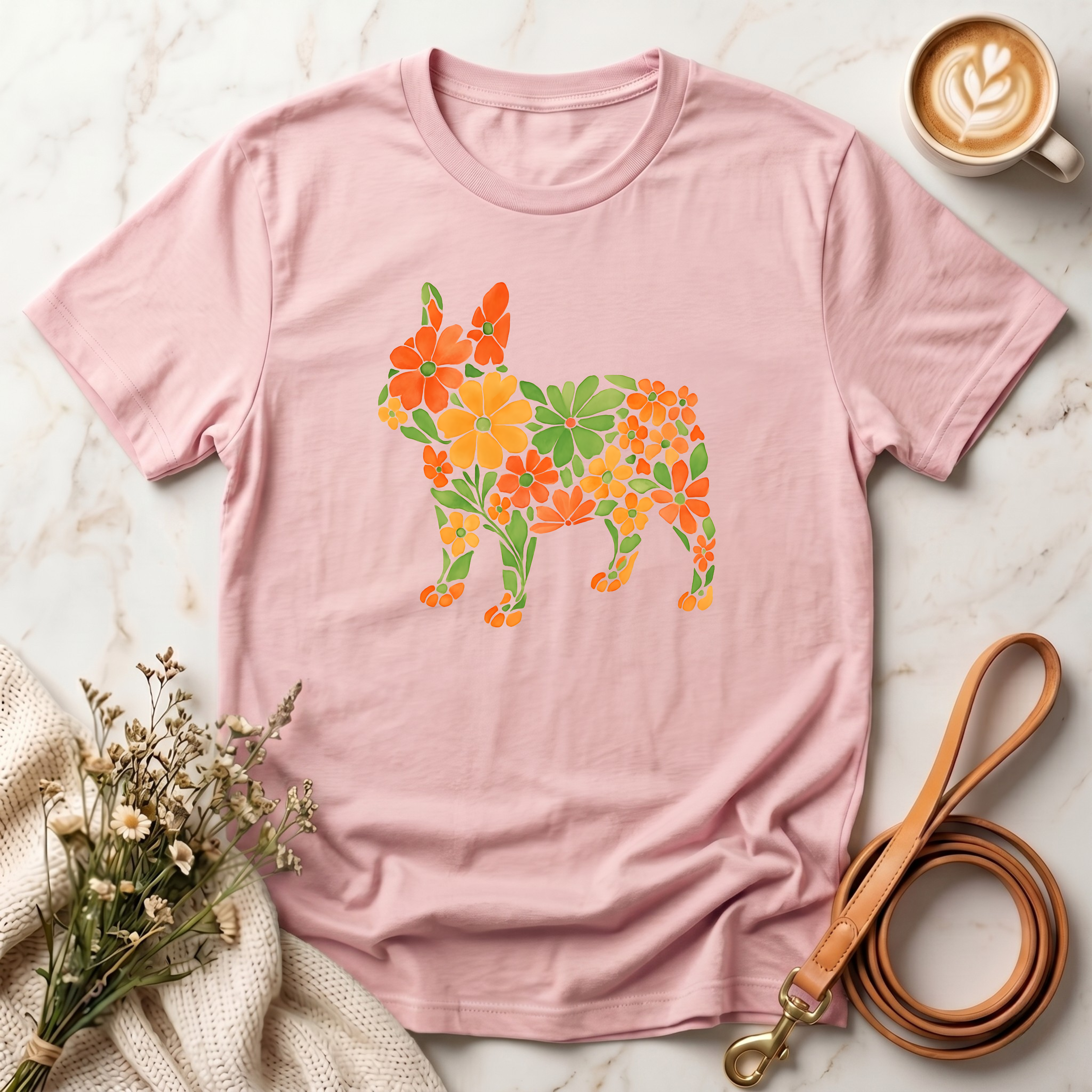 Floral French Bulldog Tee