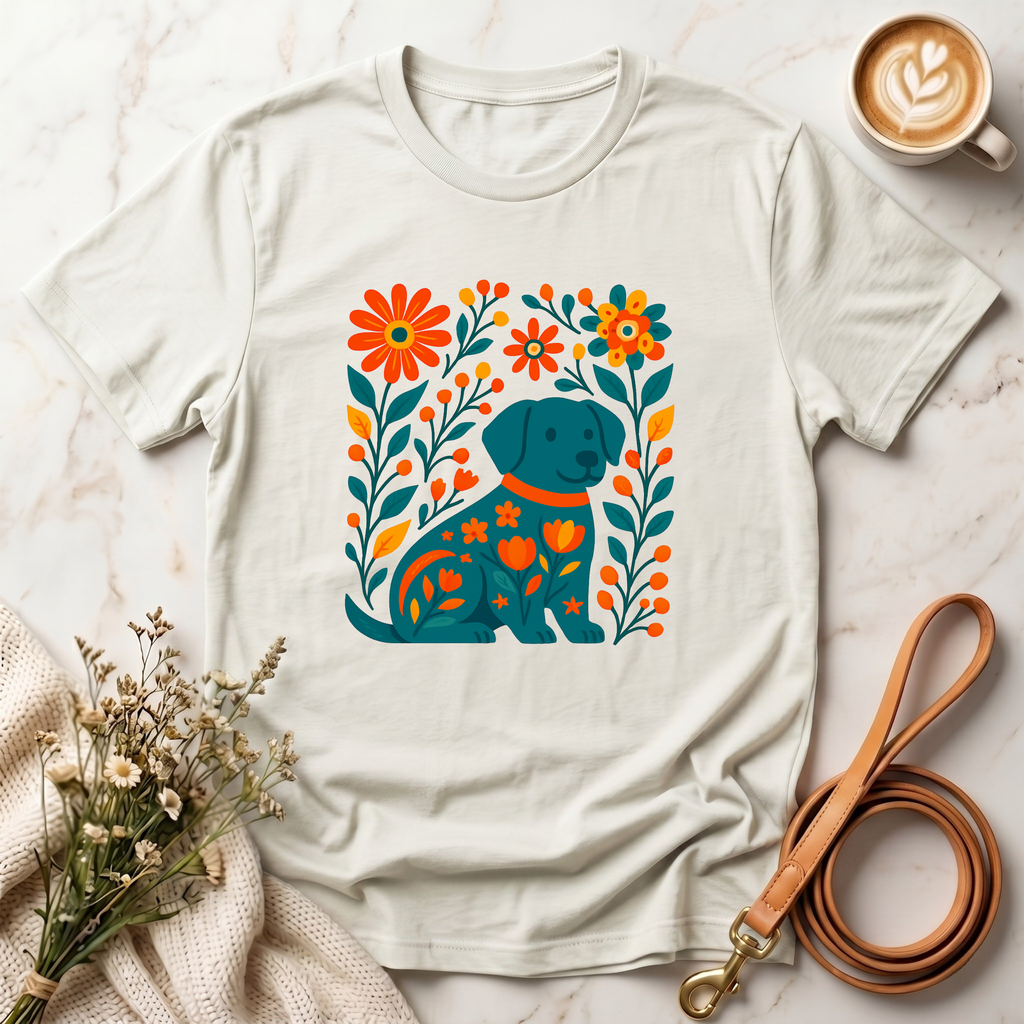 Floral Puppy Tee