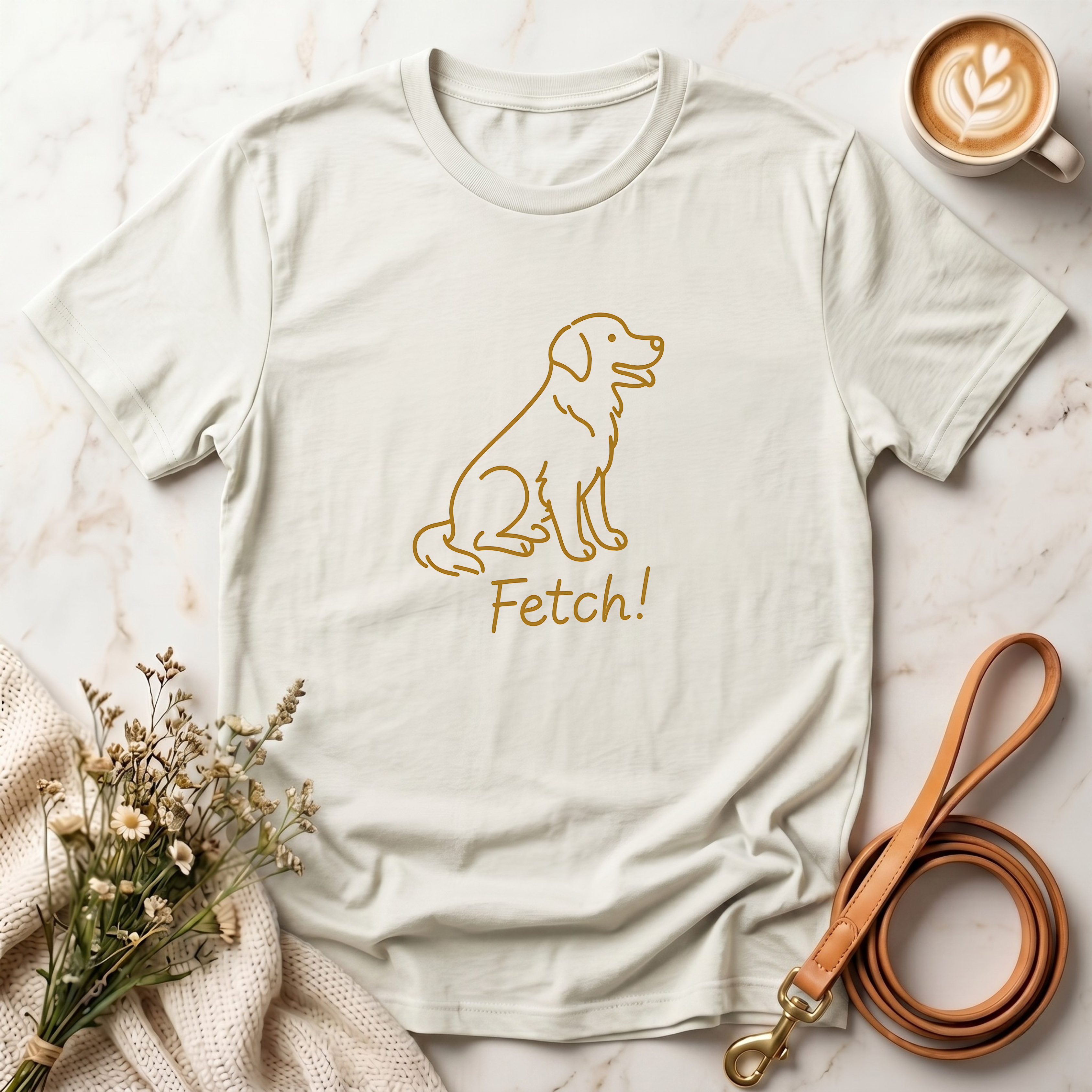 Line art Labrador Fetch! Tee