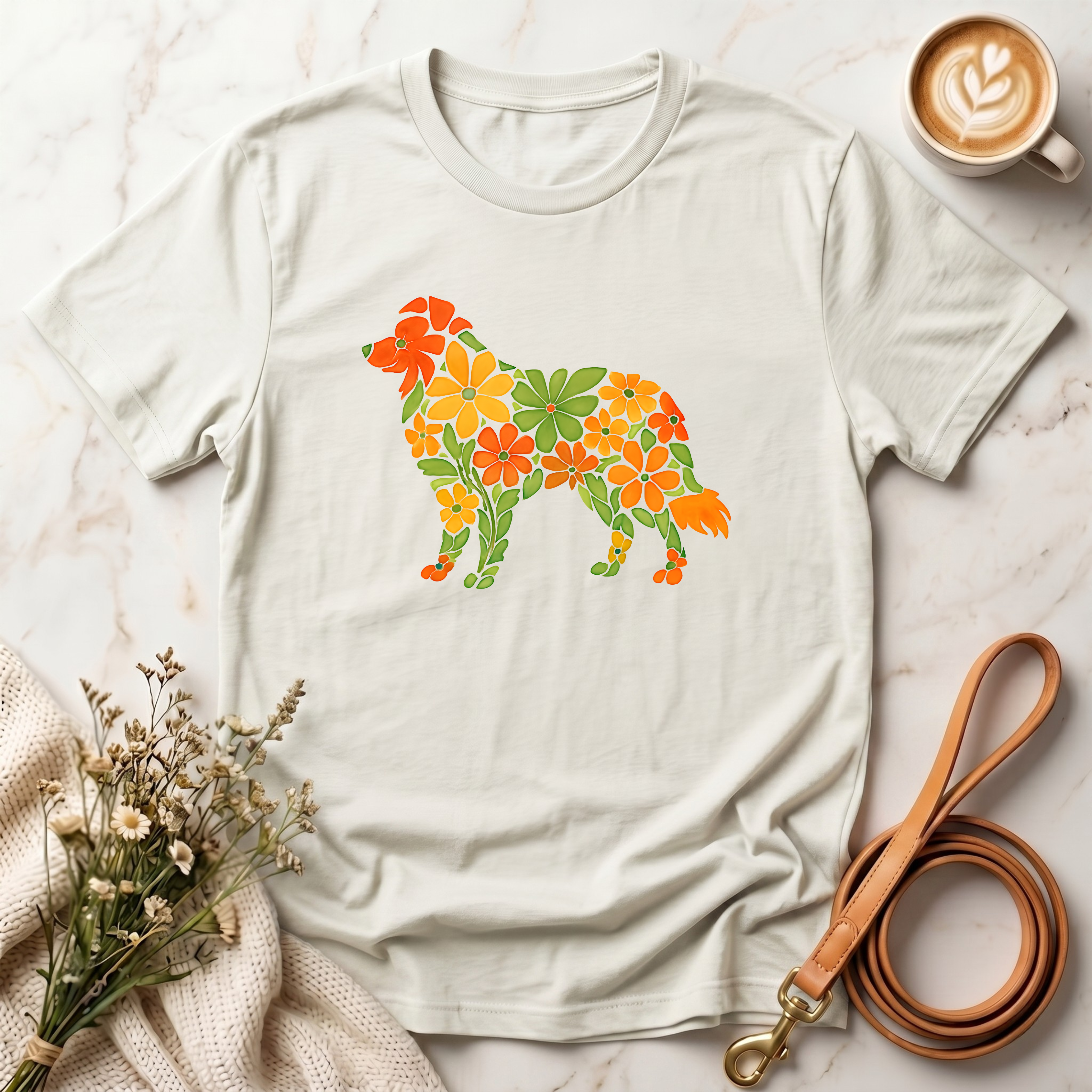 Floral Border Collie Tee